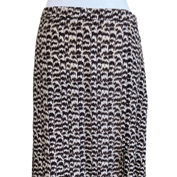 H&M Animal Print Feather Printed High Waisted Viscose Midi Split Skirt Sz 8 - Picture 8 of 15